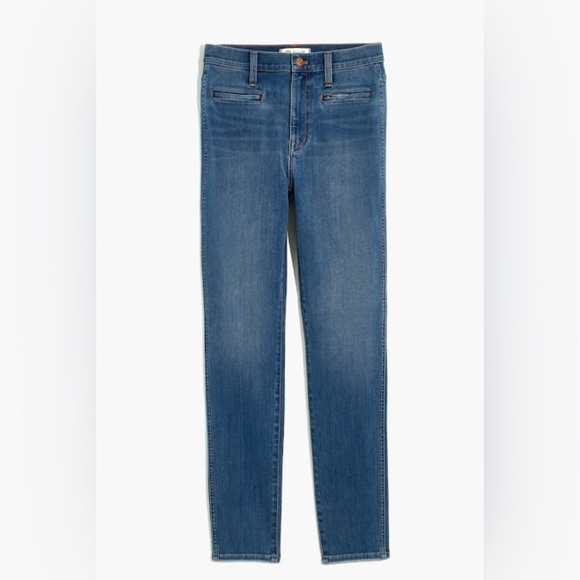 Madewell Denim - Madewell High-Rise Roadtripper Jeggings in Ellerby Wash Zip Pocket Size 29 Tall
